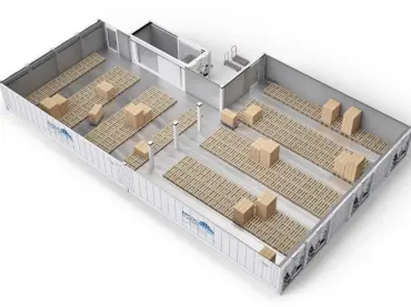 Arctic SuperStore with pallets and connector room