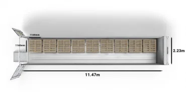 9 CHEP-Pallets in a 40ft Horizon